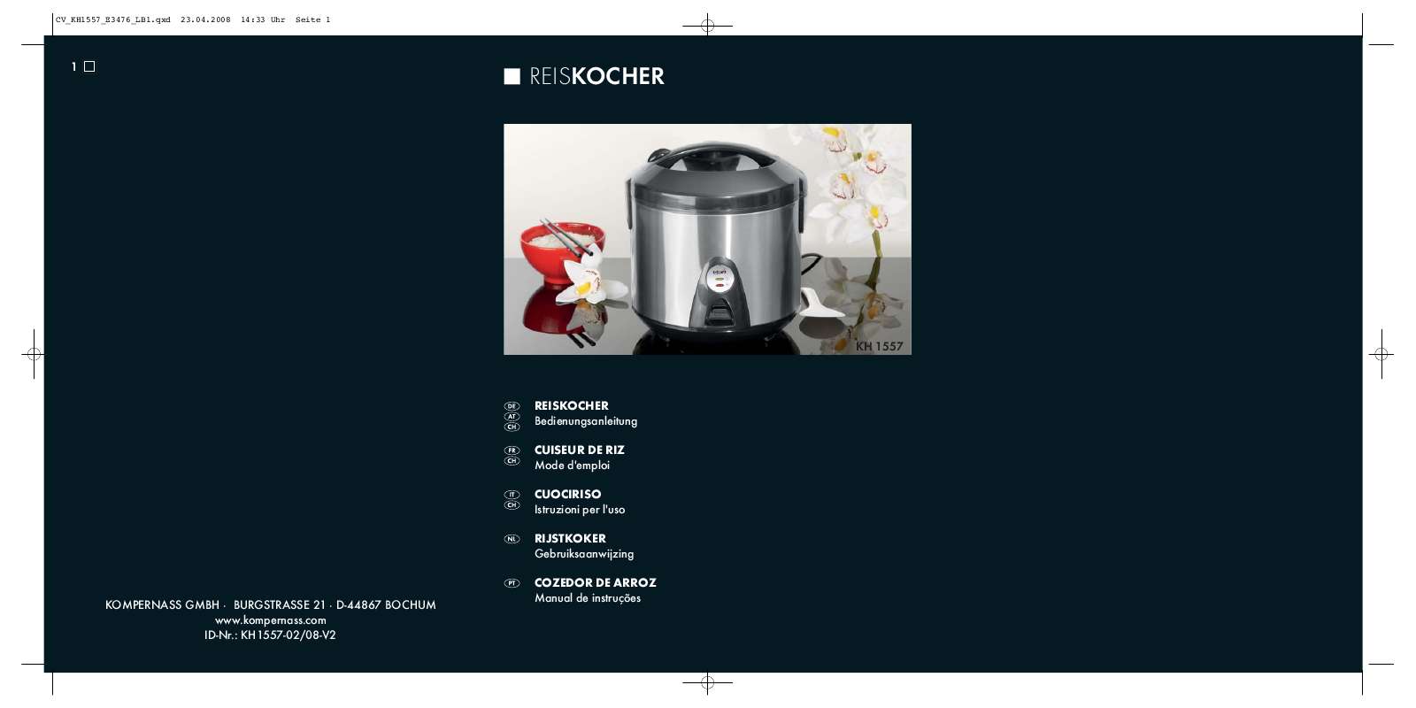 Notice cuiseur KH 1557 RICE COOKER Trouver une solution à un